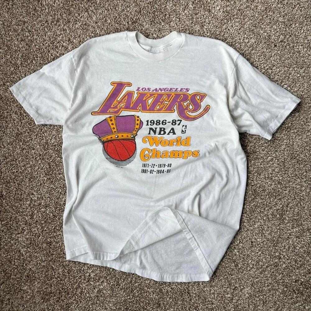 Rare 80S Nba Los Angeles Lakers World Champs Shirt